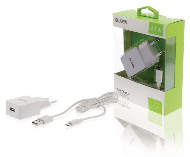 Hovedbilde Lader med Kabel Smart Telefon Android Vegg Lader ...