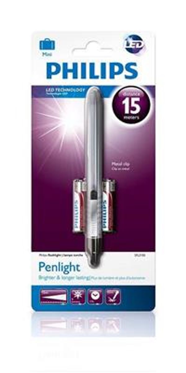 Lommelykt Led-Penlight - Philips - Flashlight Torch Penlight LED lommelykt inkl Batterier