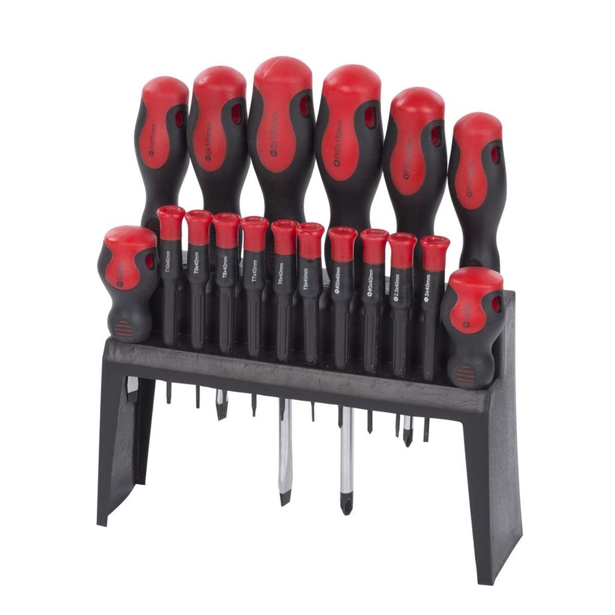 Skrujernsett 18 Deler med Praktisk Stativ