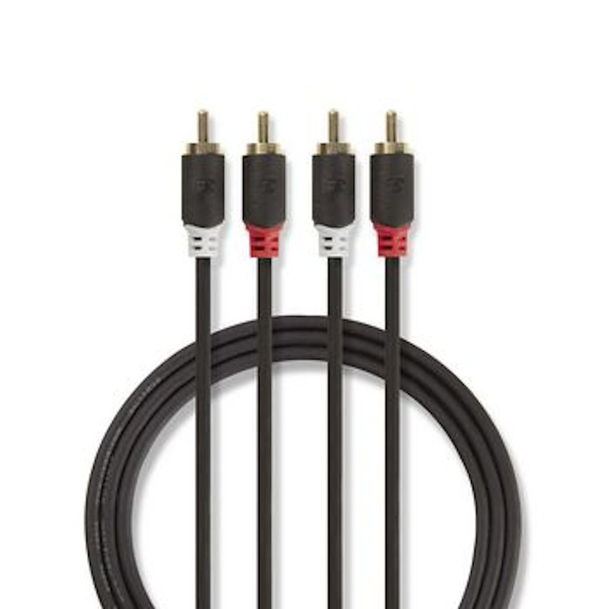 Stereo Lydkabel RCA-Hann til RCA-Hann 5 meter Gold Plated - Nedis