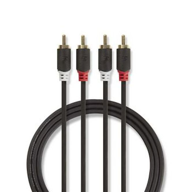 Hovedbilde Stereo Lydkabel RCA-Hann til RCA-Hann 10 meter ...