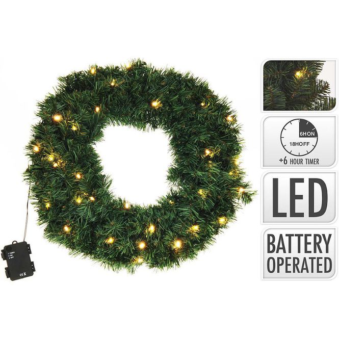 Hovedbilde Julekrans Med 50 stk LED-Lys