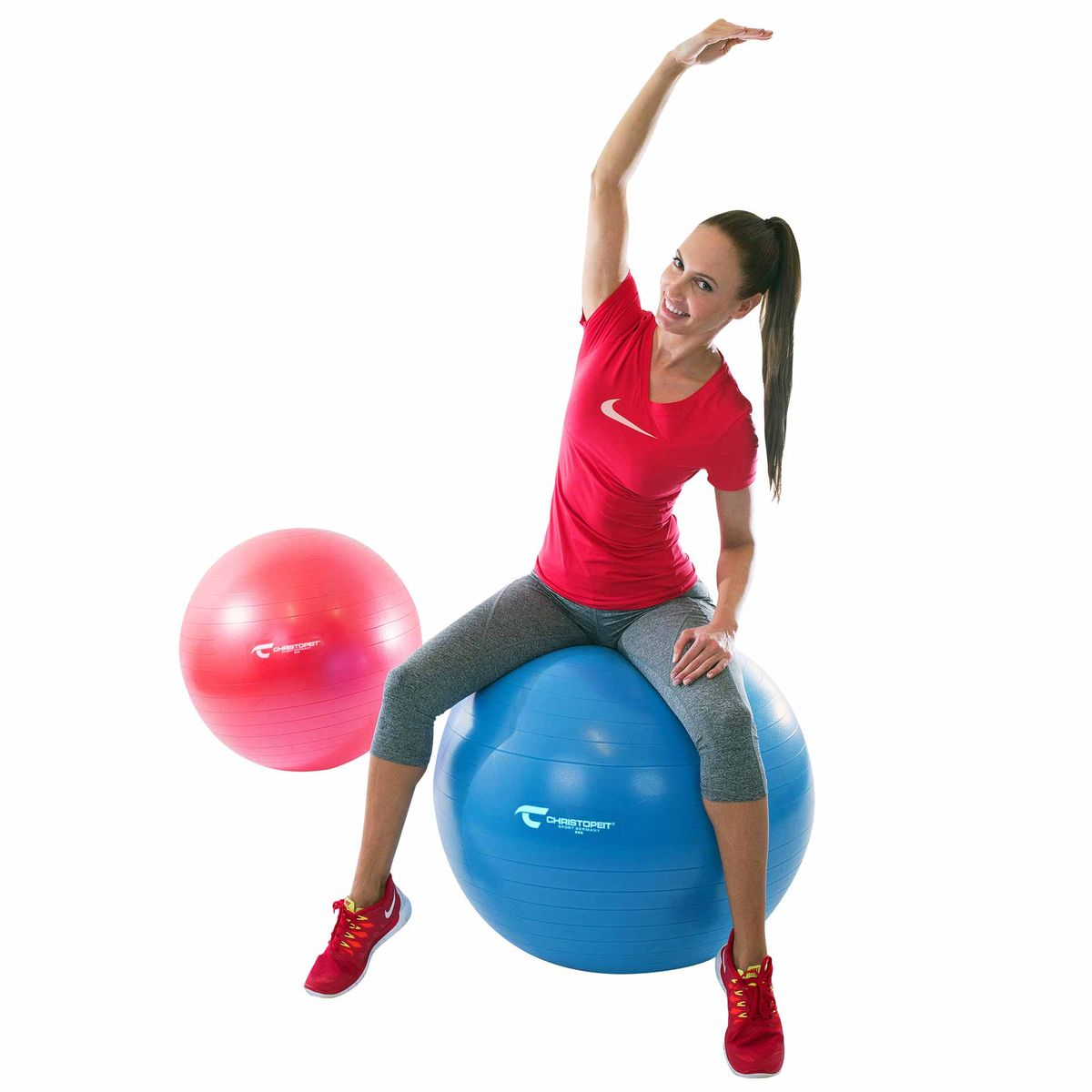 Gymnastikkball Ø65 cm - Inkludert 2-veis Kulepumpe
