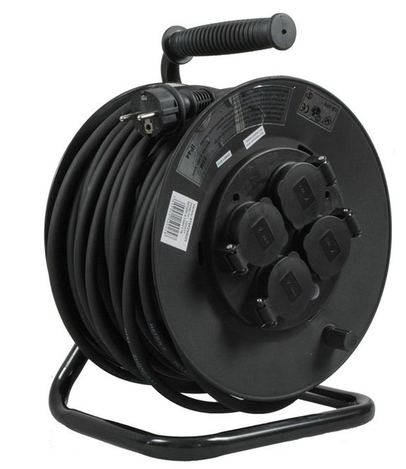 Hovedbilde Kabeltrommel 25 meter med 4 Uttak - max 16A - ...