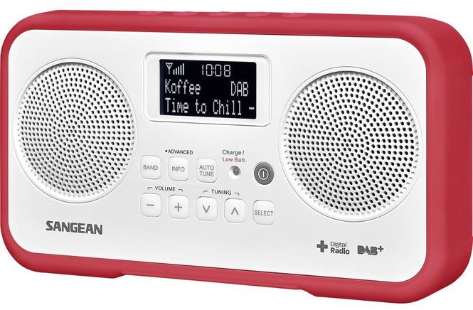 Hovedbilde DAB+ Radio Sangean DPR77 Hvit/Rød
