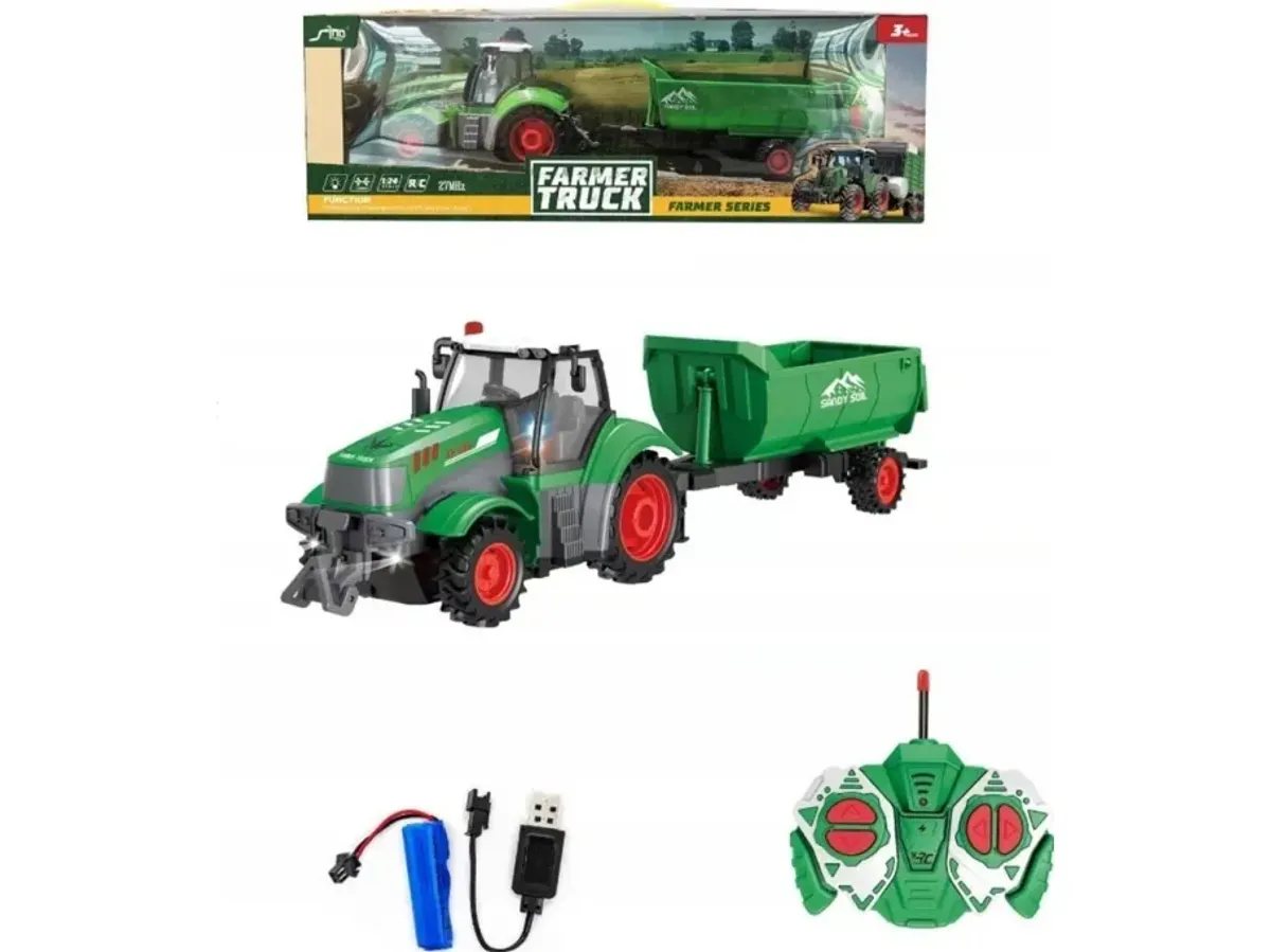 Radiostyrt Traktor med Henger - Bull