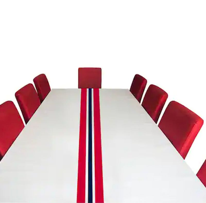Bordduk Hvit med Norske Flagg 180x140cm