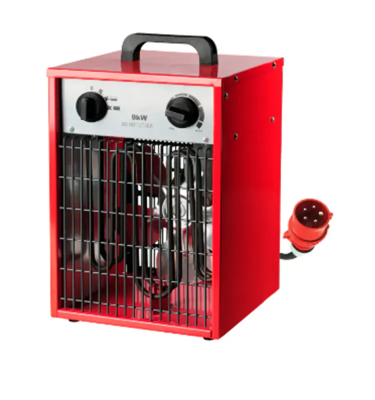 Byggvarmer Vifte 3-Fas 9000 Watt, Proff Ovn med termostat også for Våtrom
