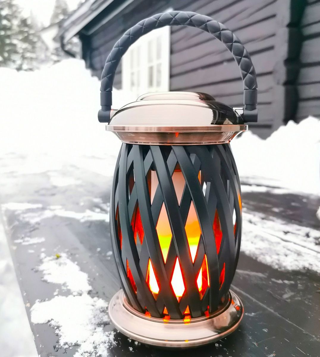 Flammelampe - Oppladbar Lampe Homeline Ignis - Kobber og Svart