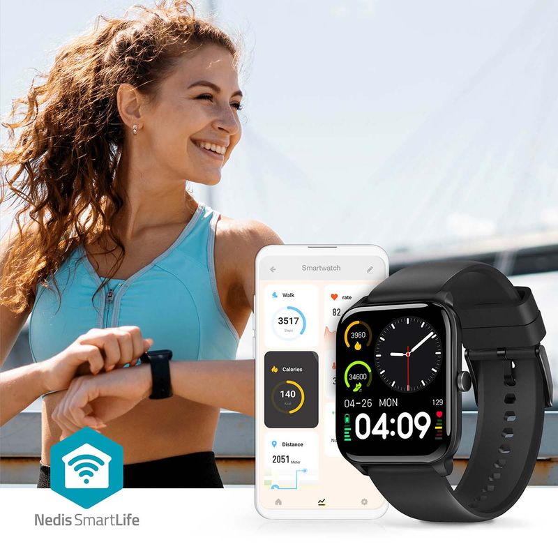 Smartklokke- Vanntett IP68 - 240 Timer Driftstid - Android / IOS