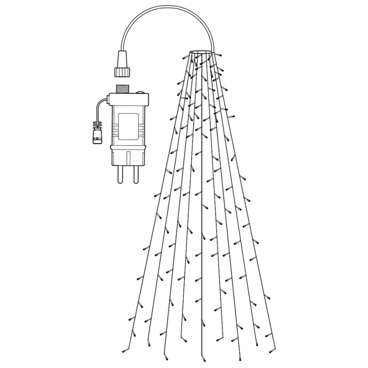 Julelys Til Flaggstang SmartLife  - Mange Farger og moduser- Wi-FI - 180 LED - Timer
