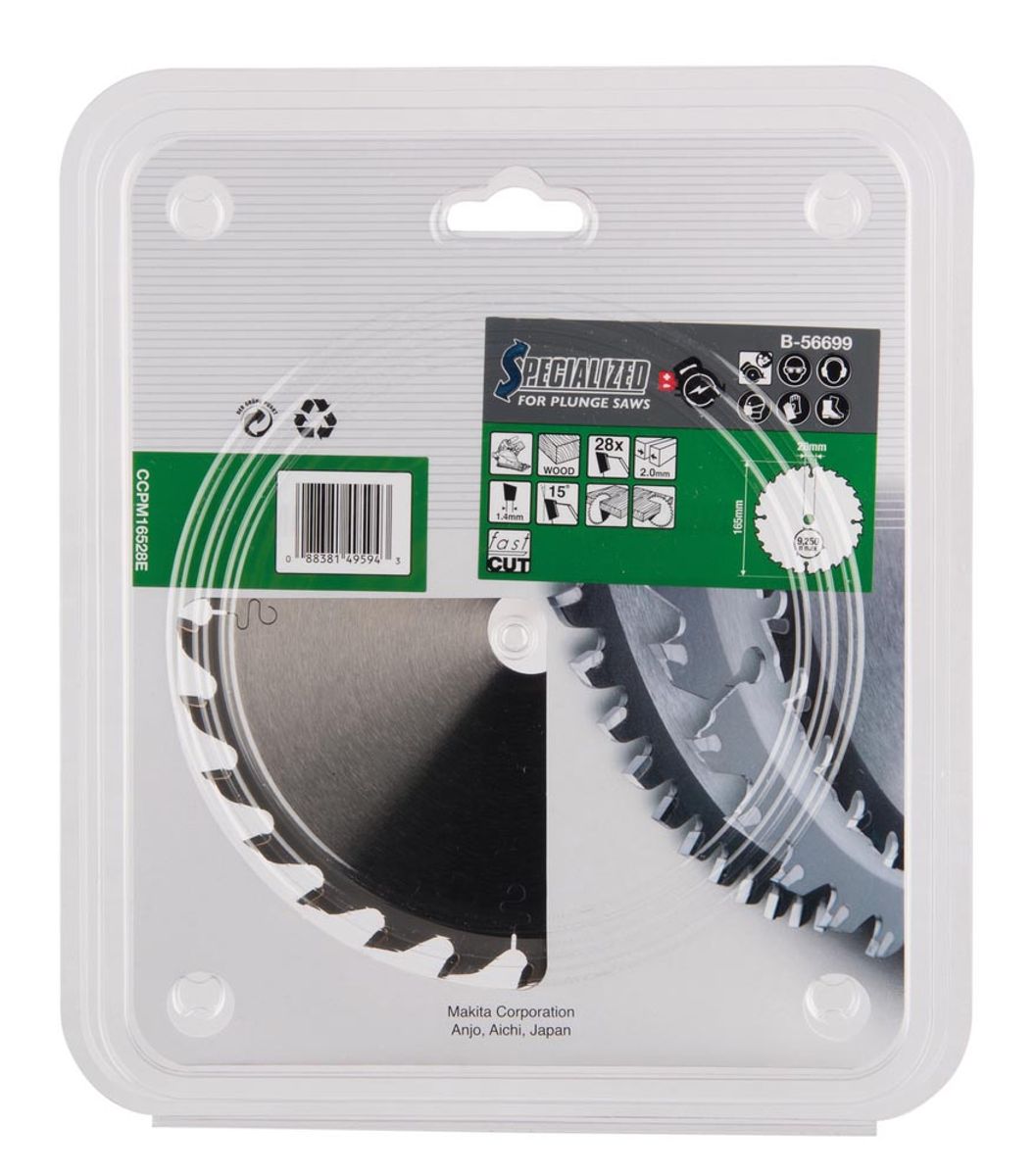Makita Sirkelsagblad Specialized 165 mm Tre B-56699