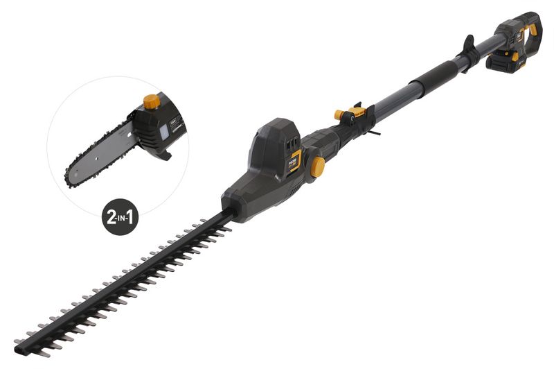 Batteridrevet Grensag og Hekksaks på teleskopstang - 2-i-1 Kombisett (20V m/Batteri & Lader) - Texas PHXPCX2000