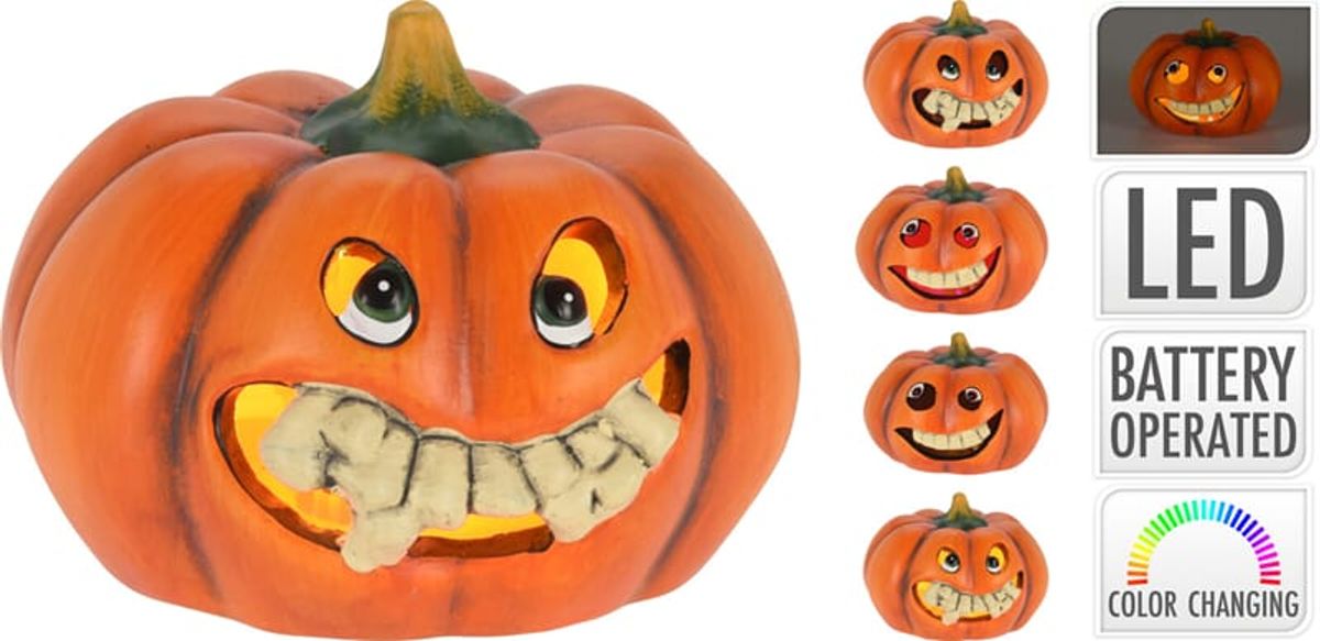 Halloween Lysende Gresskar - Led-Lys med Batteridrift inkl Batterier