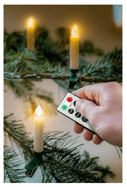 Hovedbilde Juletrelys - 10 stk Led med Fjernbetjening - ...