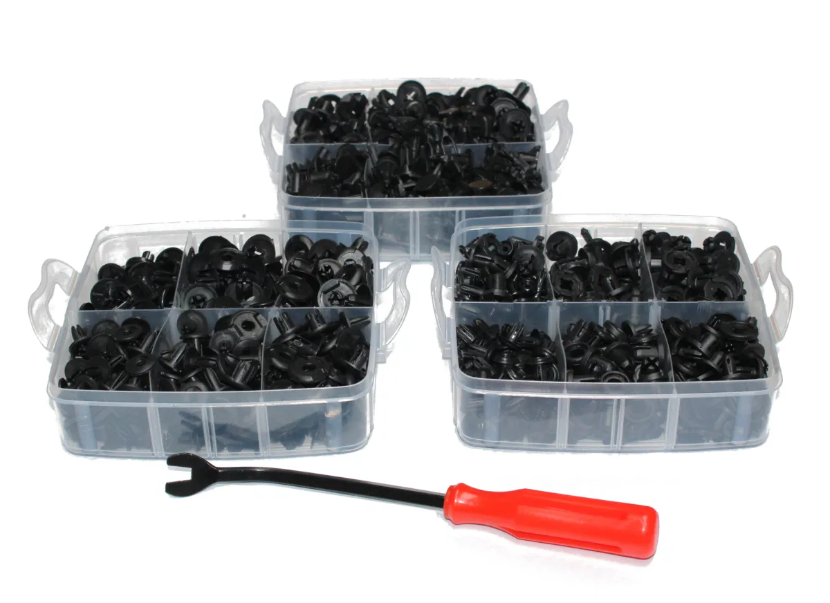 Klipps - Plastklipps For Montering i Biler, Båter Hus og Hage 630 stk med Verktøy - KNALLPRIS!