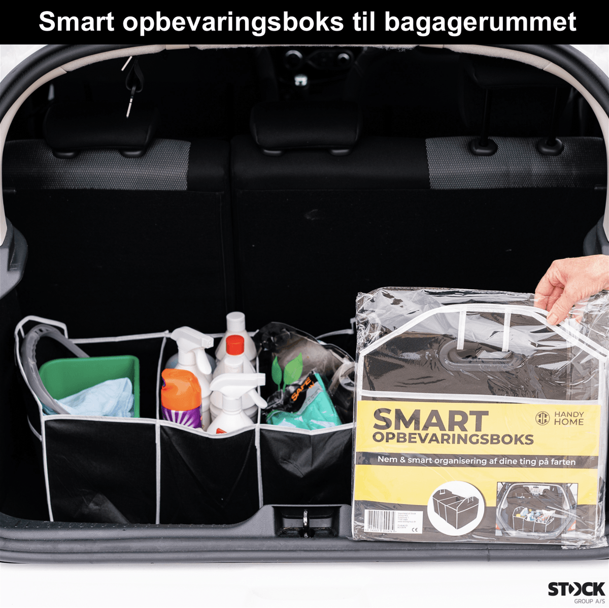 Sammenleggbar Oppbevaringskasse med 3 Rom, 50x33x33cm