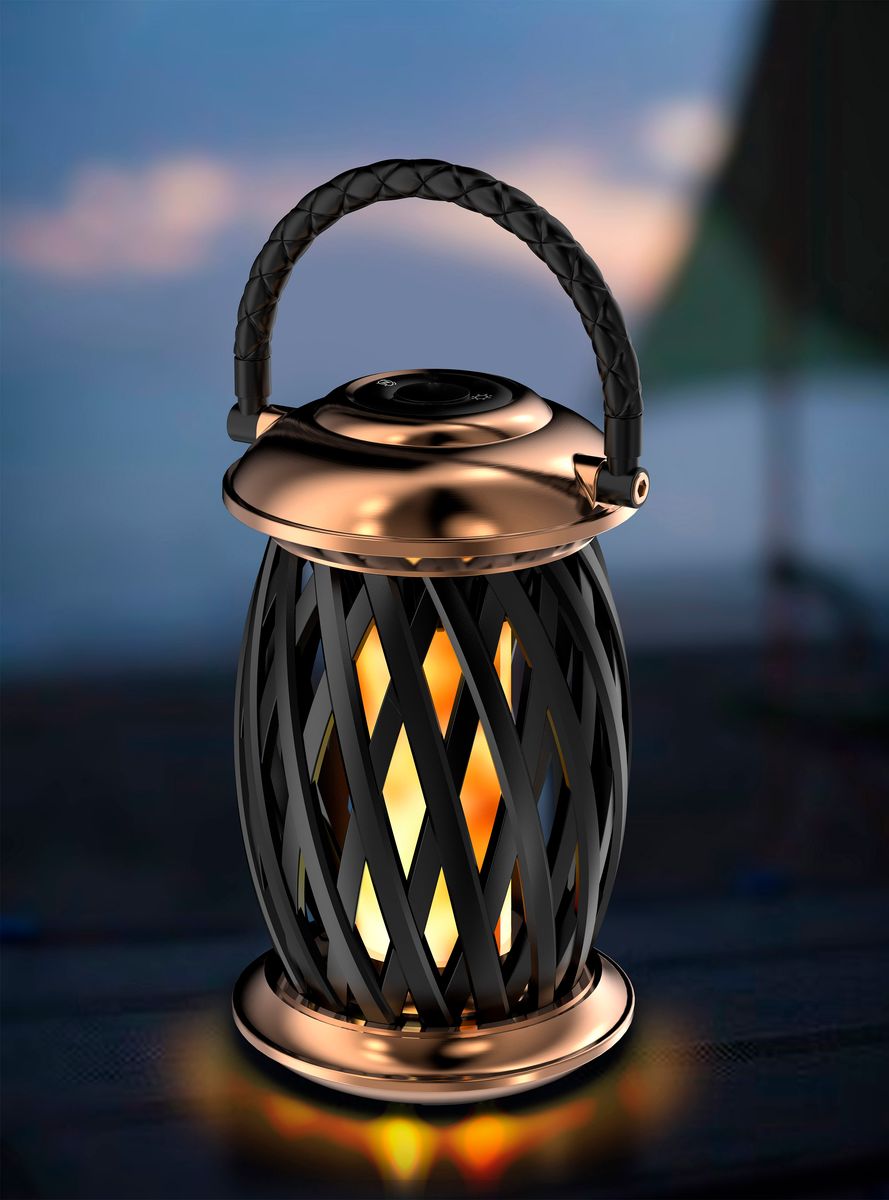 Flammelampe - Oppladbar Lampe Homeline Ignis - Kobber og Svart