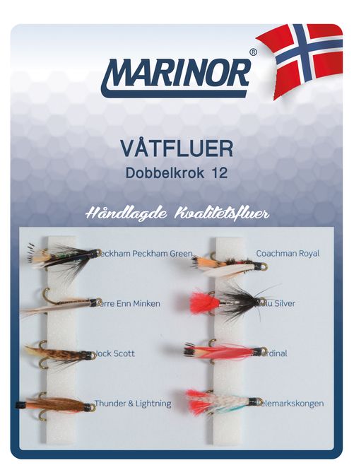 Hovedbilde Fluesett - Våtfluer - Dobbelkrok 12 - 8-pk