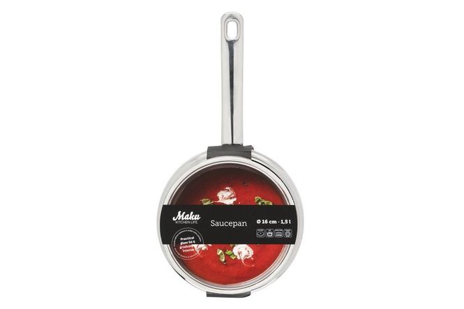 Hovedbilde Kasserolle med Glasslokk 1,5 Liter 16 cm – ...