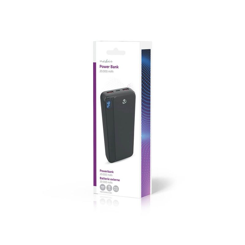 Power Bank 20000 mAh - 20 W - 1x USB-C™ og 2x USB-A uttak