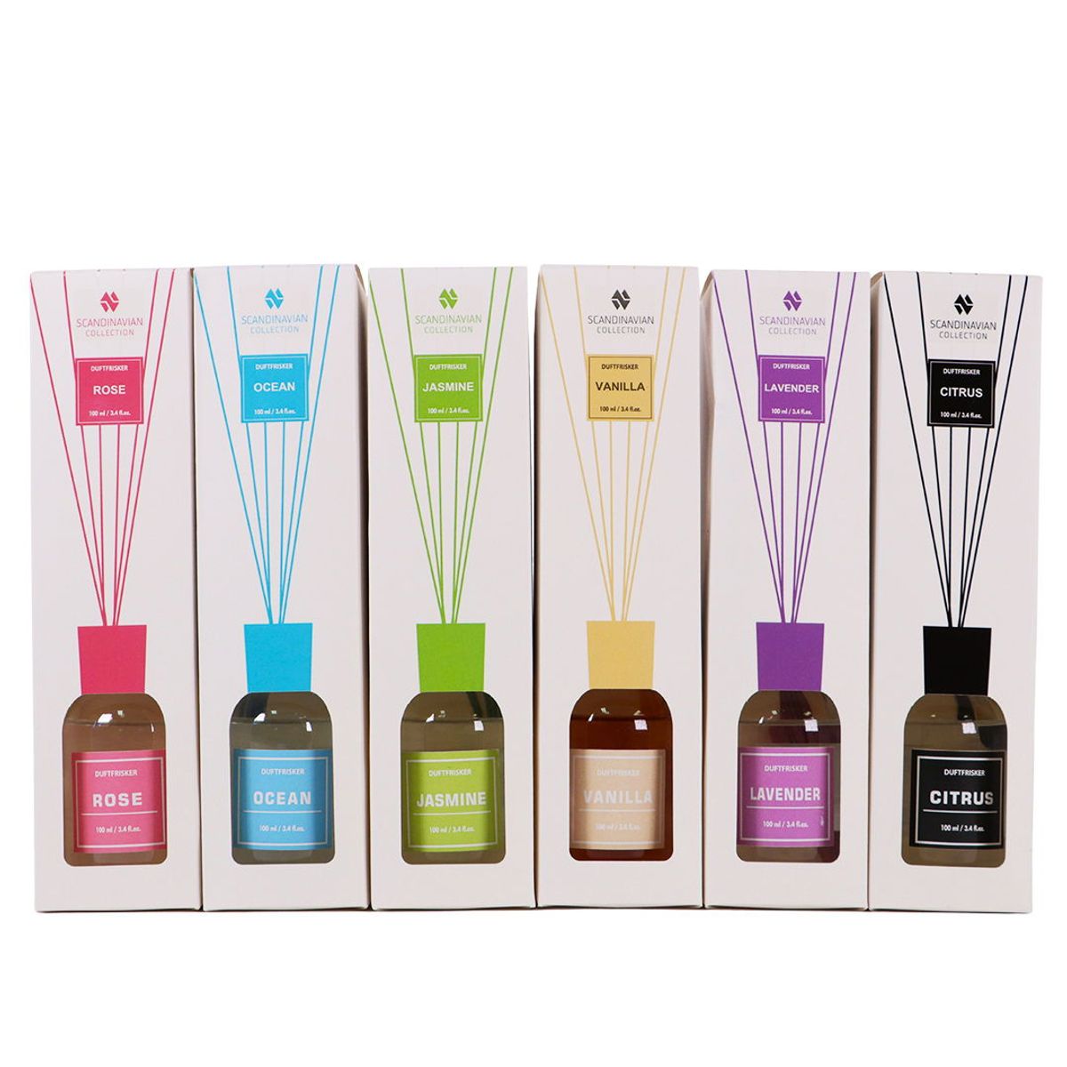 Duftfrisker 100ML Glass 6 stk forskjellige dufter i pakke - KNALLPRIS!