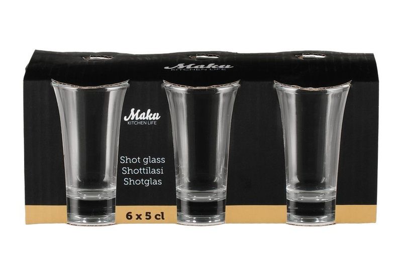 Shotglass 5 cl 6-Pakning i Klart Glass – Snapsglass og Dessertglass fra Maku Kitchen Life