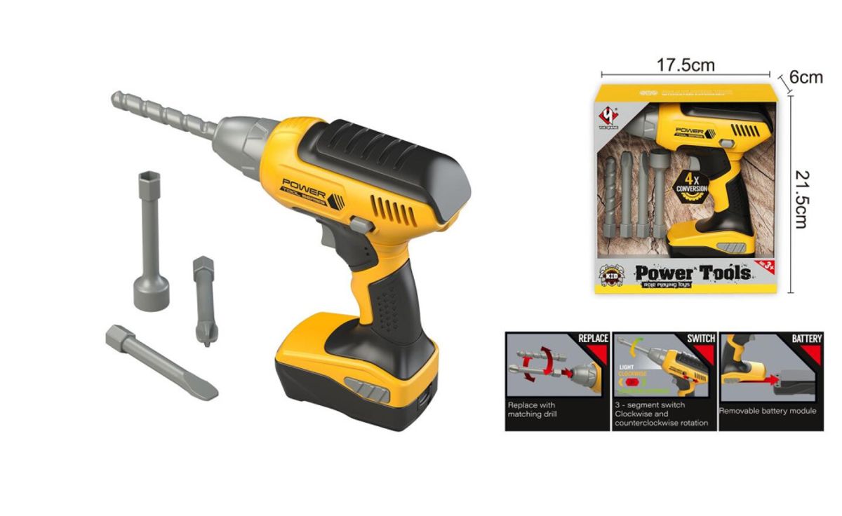 Lekedrill - Leke Skrumaskin - Batteridrevet Leke fra Power Tools