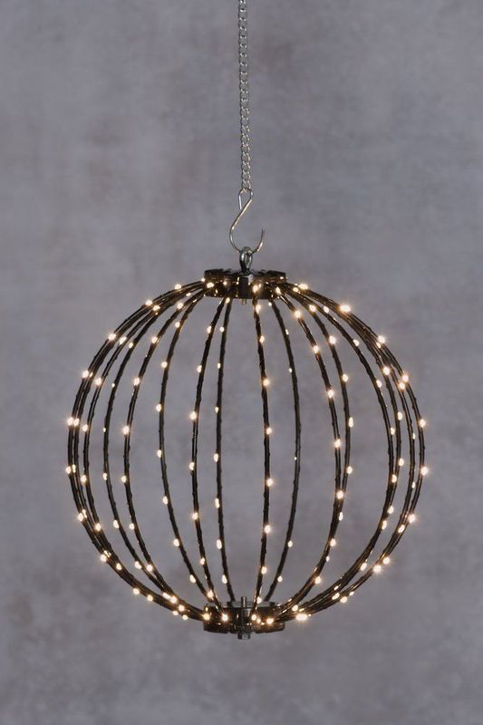 Julelyskule 30 cm 160 LED Varmhvit – Utendørs Lyskule IP44 (230V Nettdrift)