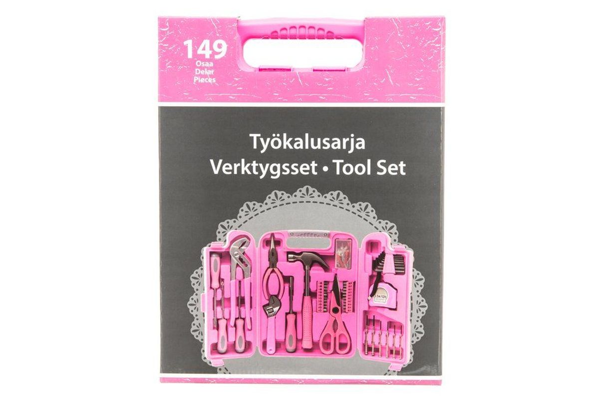 Verktøysett - Stort Rosa Verktøysett med 149 Deler