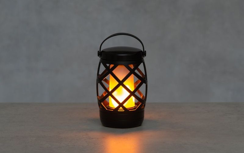 LED Flame Lykt med Flammeeffekt 15 cm – Batteridrevet Utendørs Julelykt IP44 med Timer