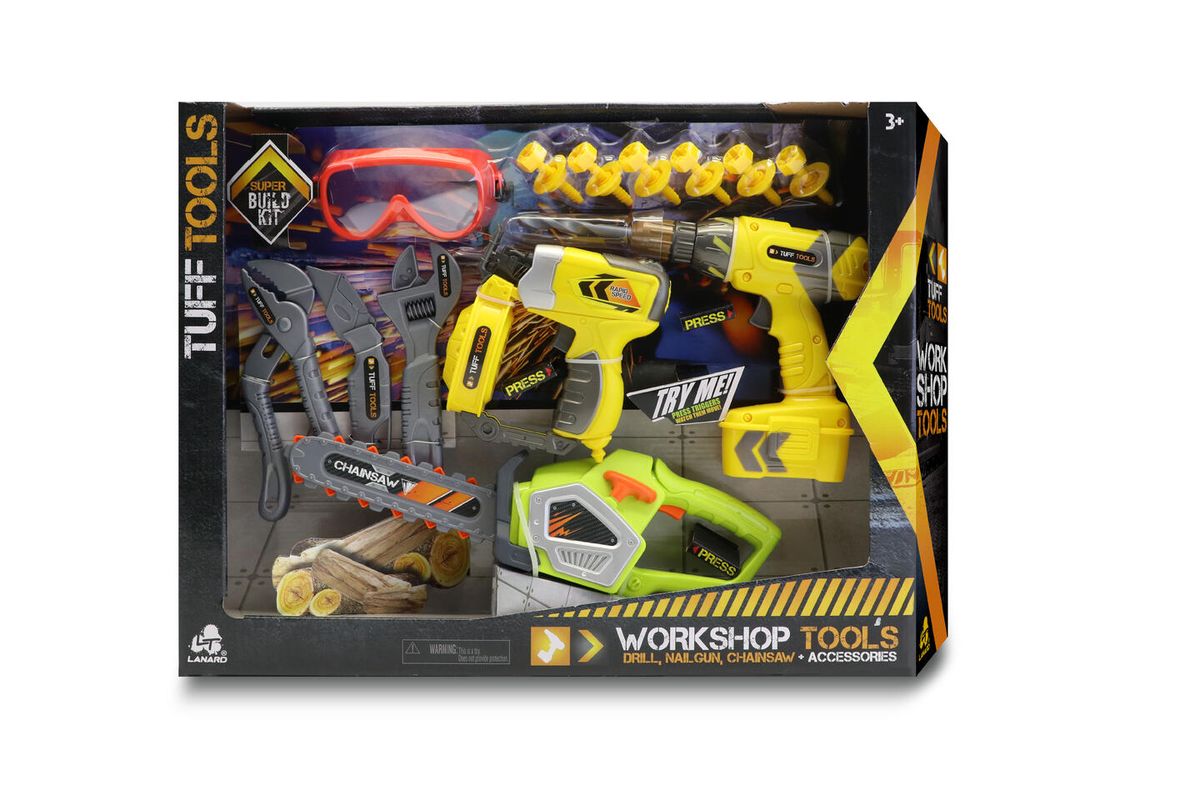 Verktøysett - Tuff Tools Stort Verktøysett for Barn med Batteridrevne Verktøy