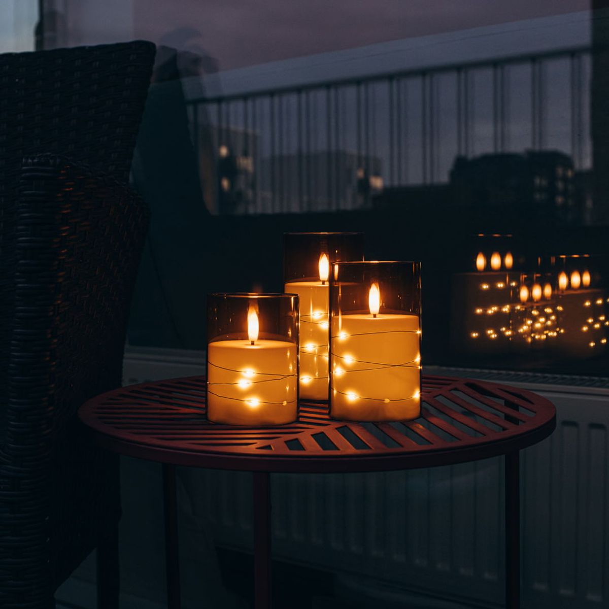 Elektriske Kubbelys i Glass med Fjernbetjening 3 stk i pakke - Olsen Home