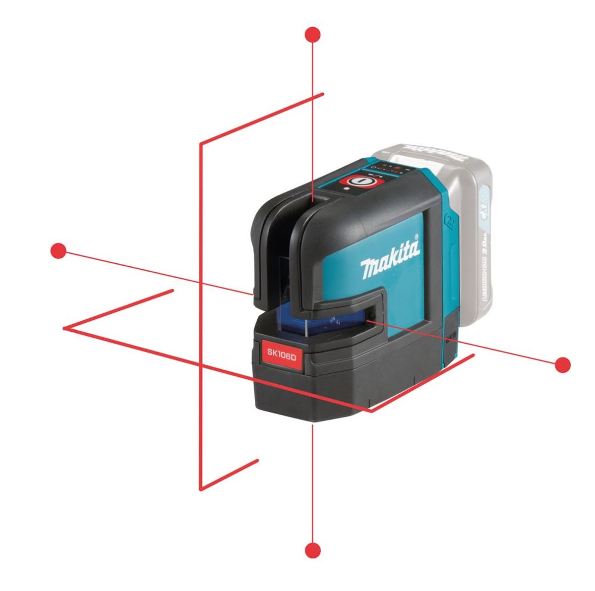 Makita Kryss/Pkt Laser 12V CXT ® 25m Rød SK106DZ