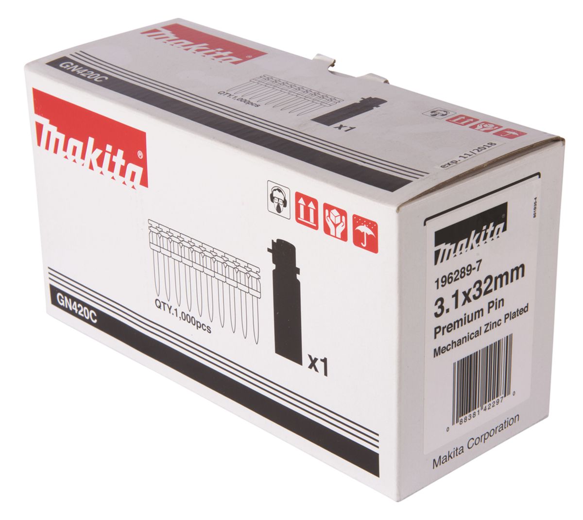 Makita Betongspiker Inkl. Gasspatron 3,1x32 mm 1000 stk. 196289-7