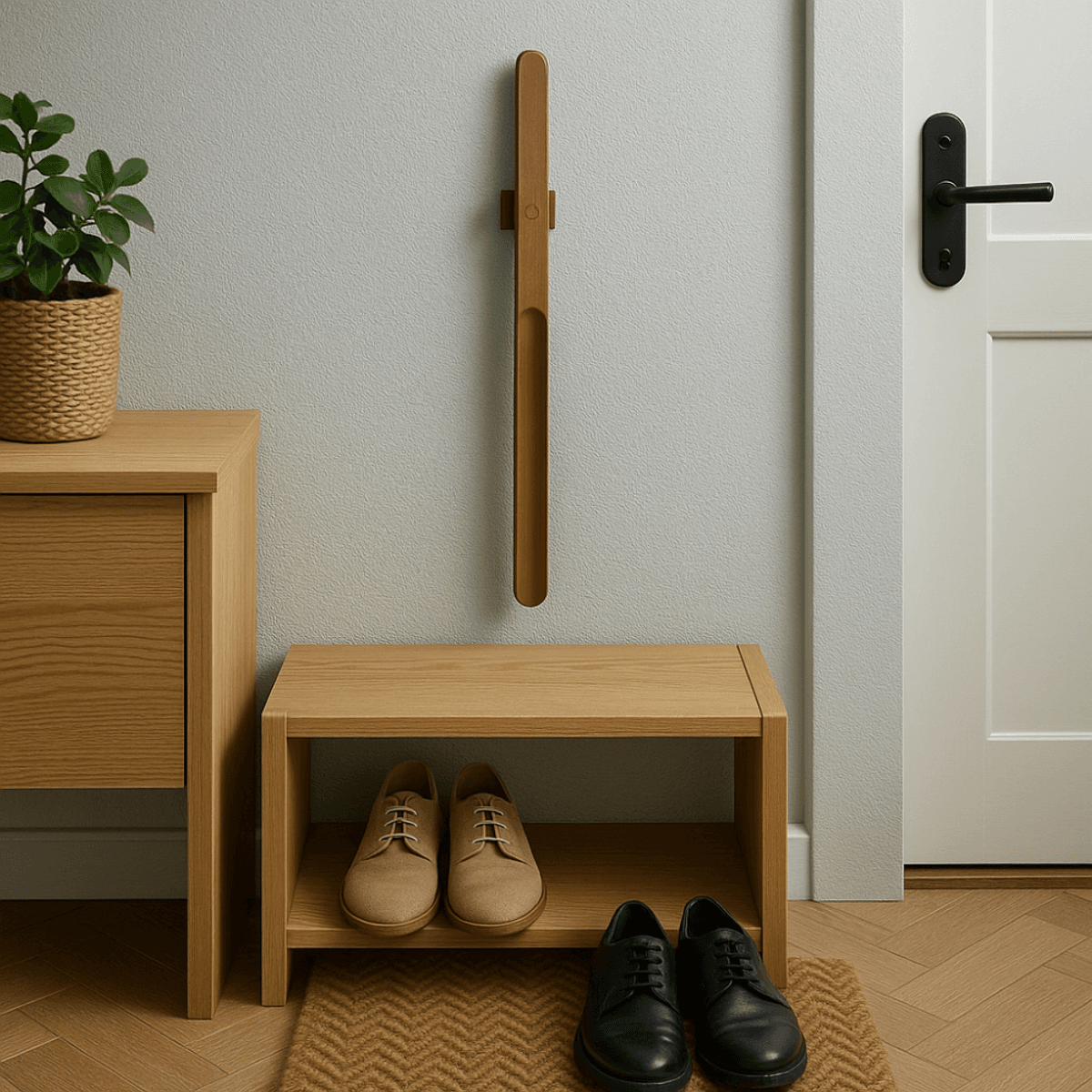 Skohorn i Tre med Magnetholder 55cm
