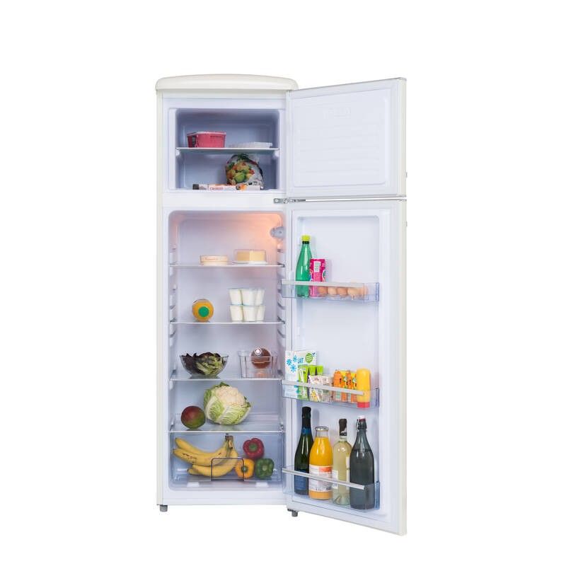 FrigeluX Retro dobbeltdørs kjøle-/fryserskap, krem, 245L RFDP246RCD