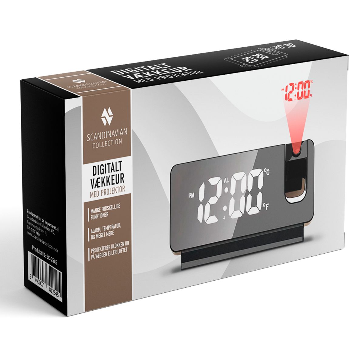 Digital Vekkerklokke med Projektor - Scandinavian Collection