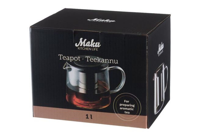 Hovedbilde Tekanne i Glass med Tesil 1 Liter – Maku ...