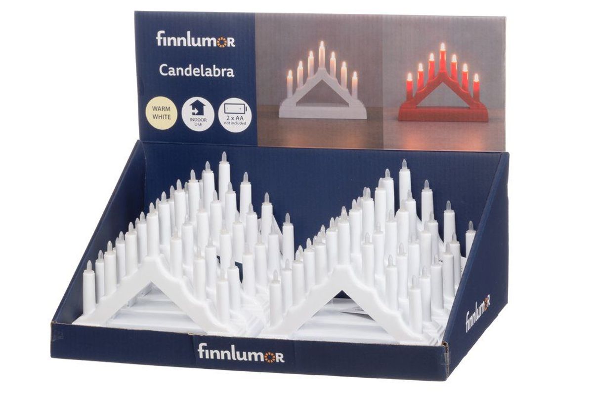 Adventsstake - 7 LED Lys - Batteridrevet, Hvit